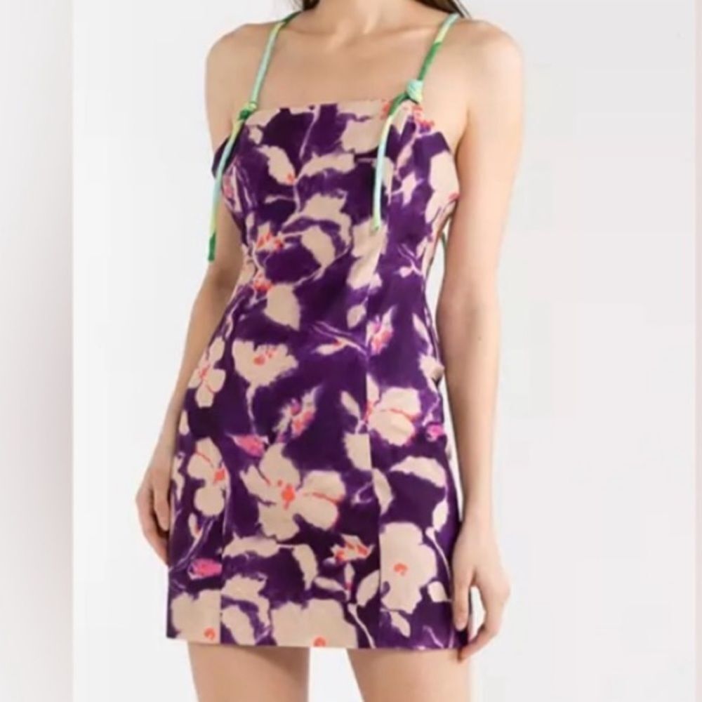 NWT ZARA Linen Floral Mini Dress